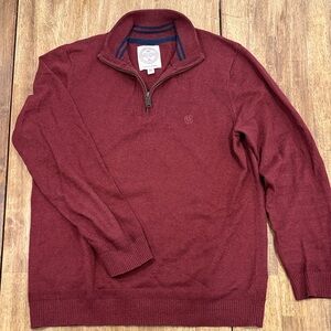 Fat Face Men's Maroon Zip-Up Sweater